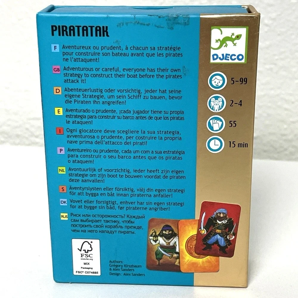 Djeco Piratatak Playing Card Game Pirate Adventure & Strategy Game